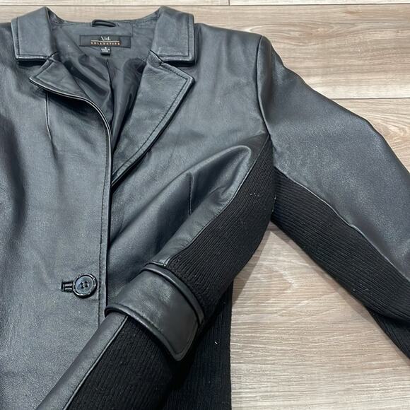\id Collection 100% Leather Blazer Sz 2 - Picture 4 of 5